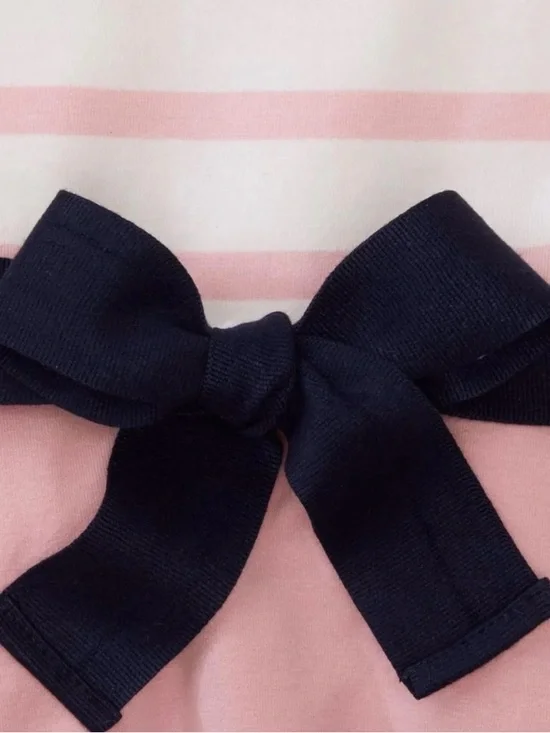 Hope & Henry Girls' Pink Stripe & Bow Fit-and-Flare Dress - Picture 2 of 6